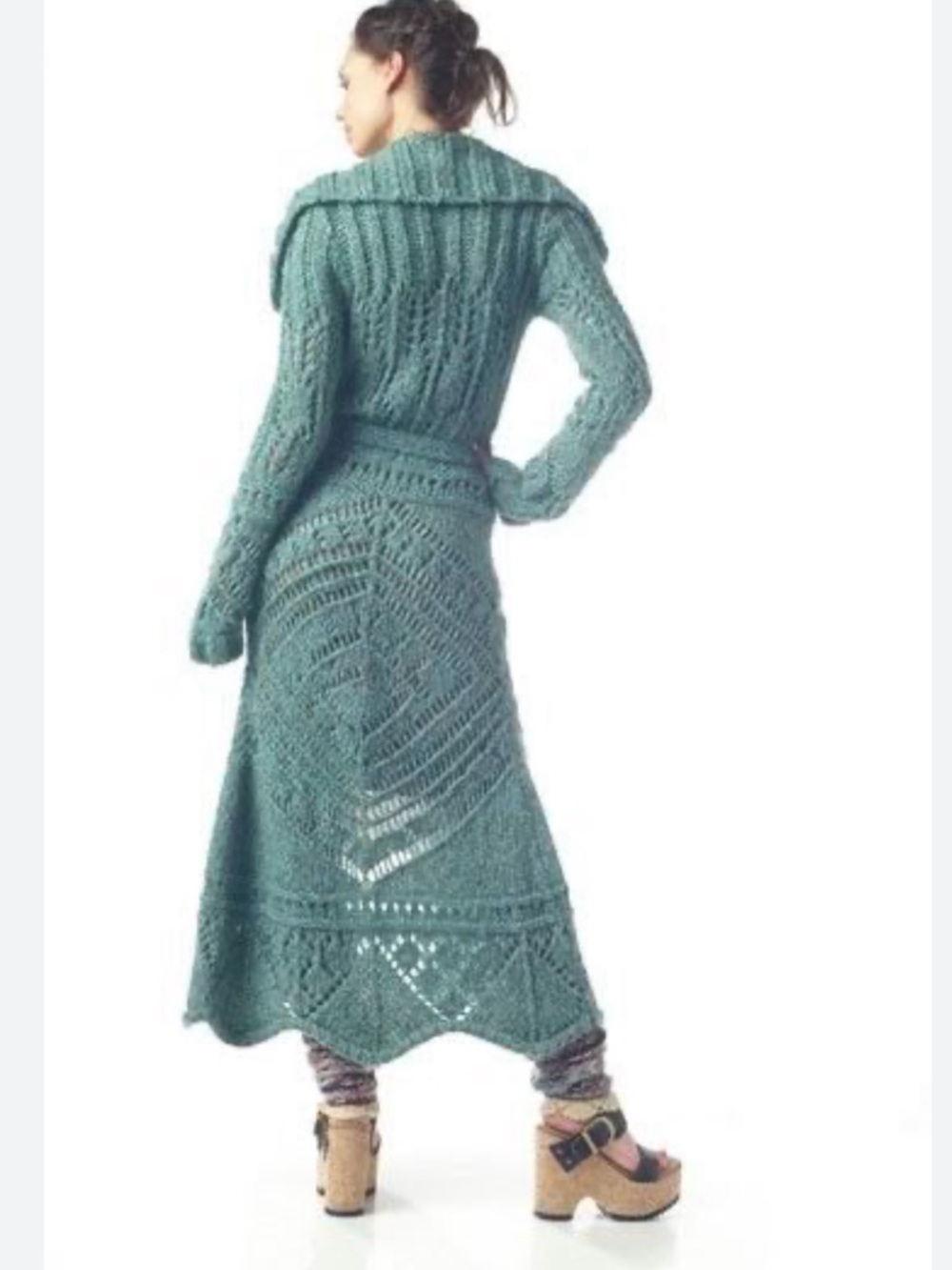 Free People Budapest Daydream Duster Cardigan 2006 Archive Boho Maxi Sweater M - Picture 3 of 9